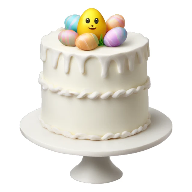 Easter white cake sticker