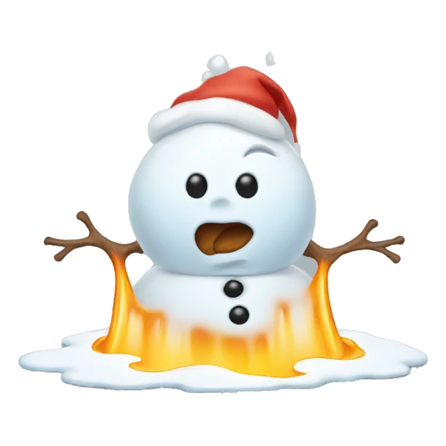 snowman melting sticker