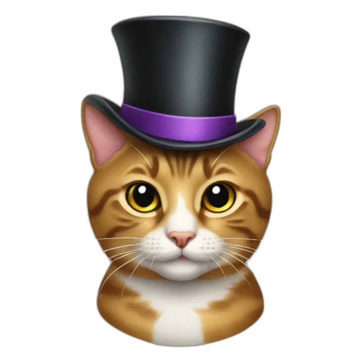 tabby cat with a top hat sticker
