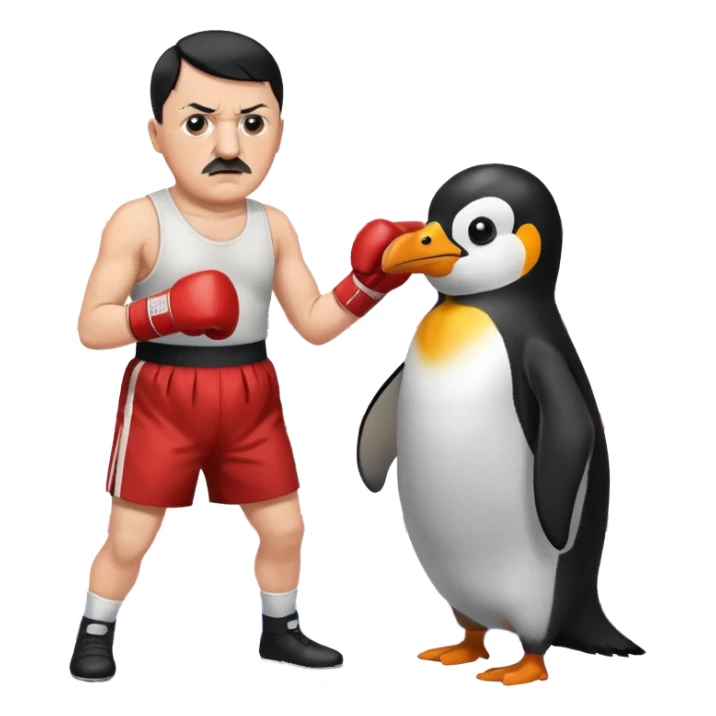 hitler fighting penguin sticker