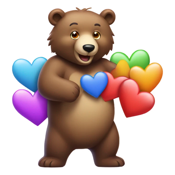 bear shooting hearts sticker