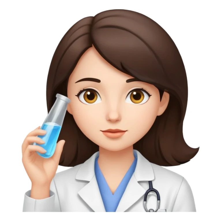 brunette working girl in lab sticker