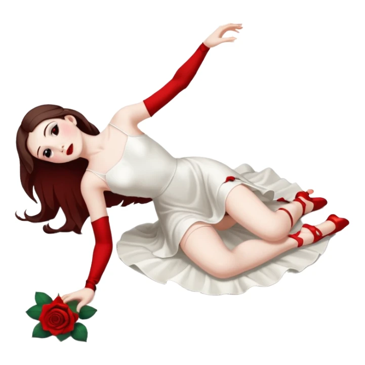 Dancer dead on stage full body lyiing on floor sticker