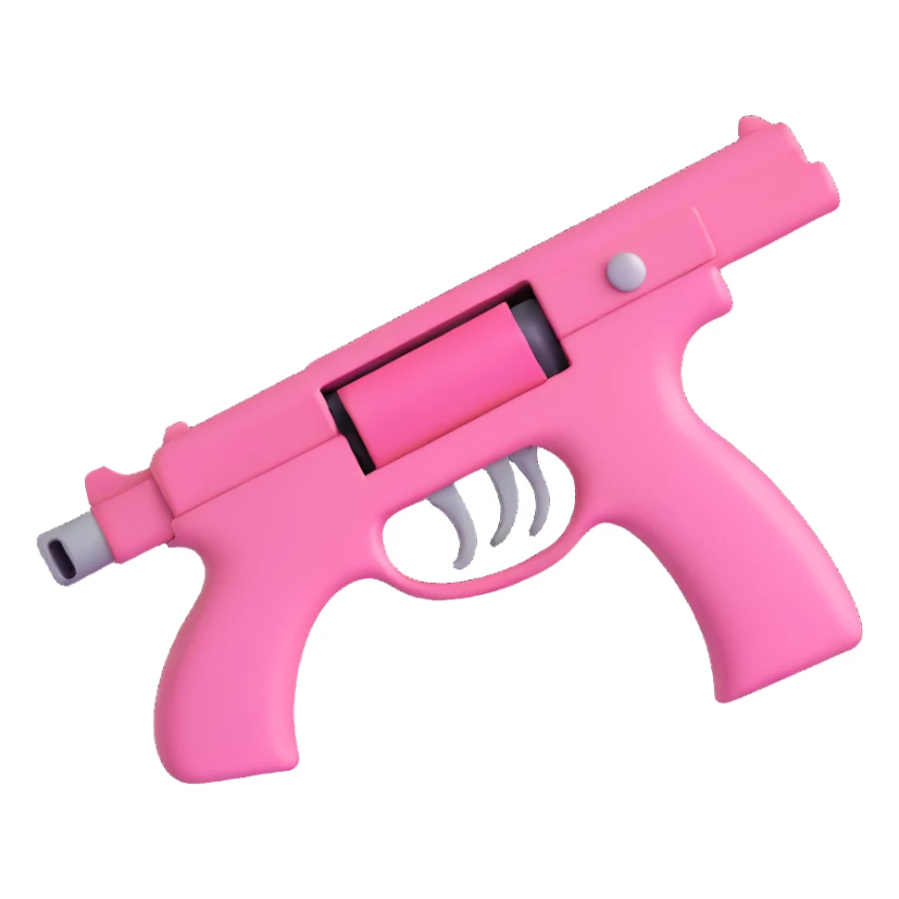 Pink heart gun sticker