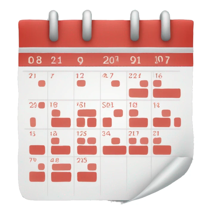 Red and white calendar icon sticker