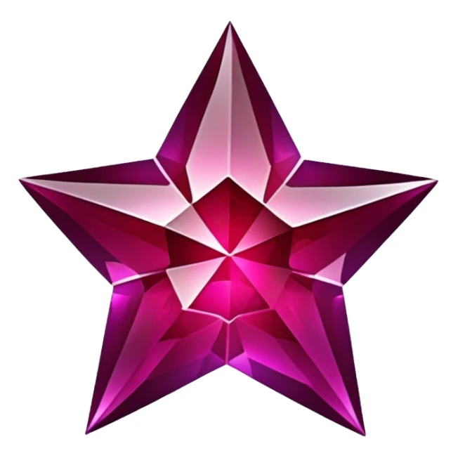 Dark Red jewel star with violet sticker