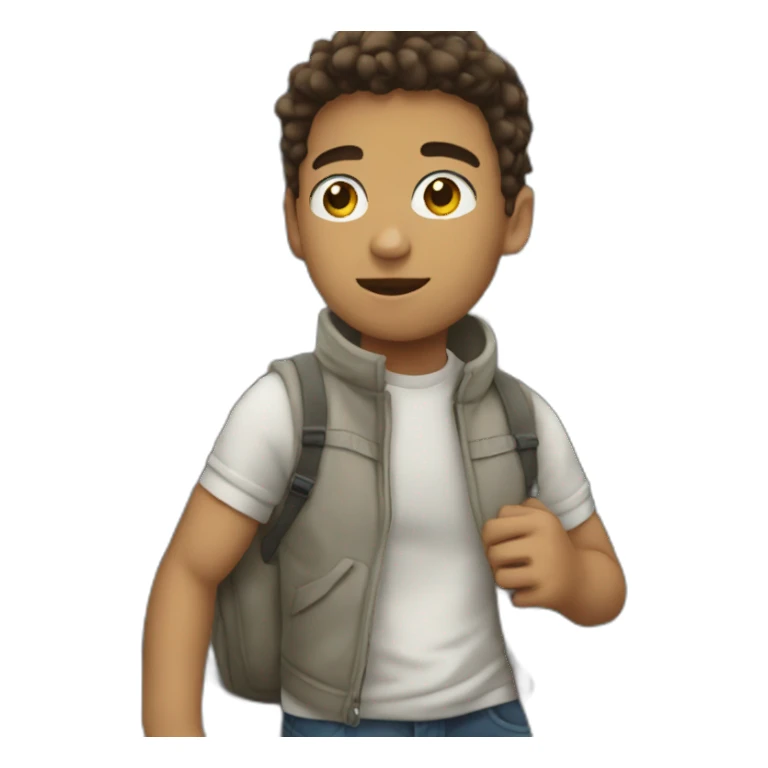 joven tomando el metro sticker