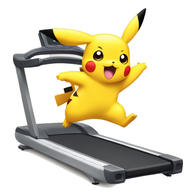 pikachu on treadmill  sticker