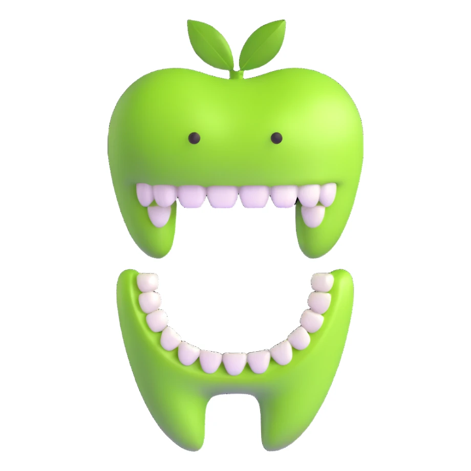 teeth with lime green braces sticker