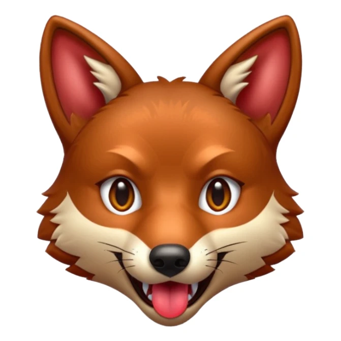 red wolf shiny eyes tongue out sticker