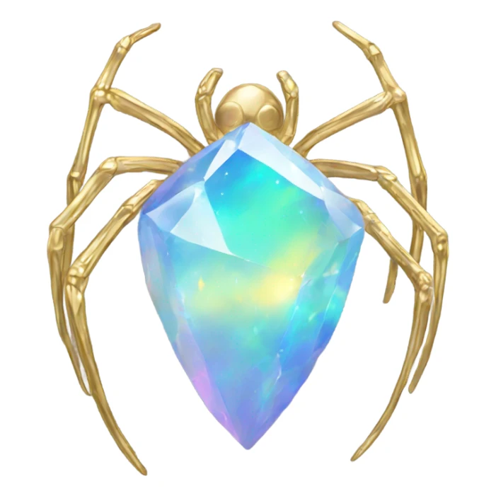 Opal crystal spider gold limbs sticker