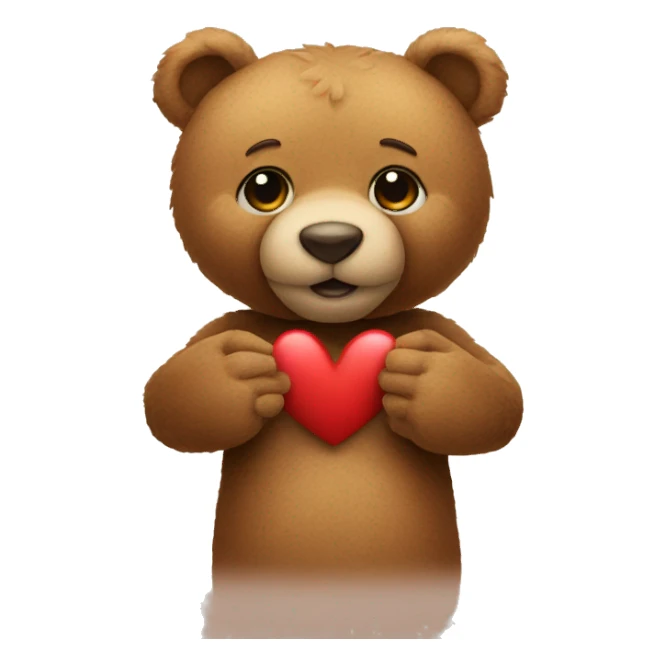 teddy bear making a heart with hands sticker