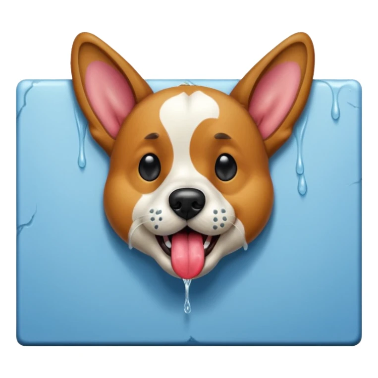 dog licking wall close-up sticker