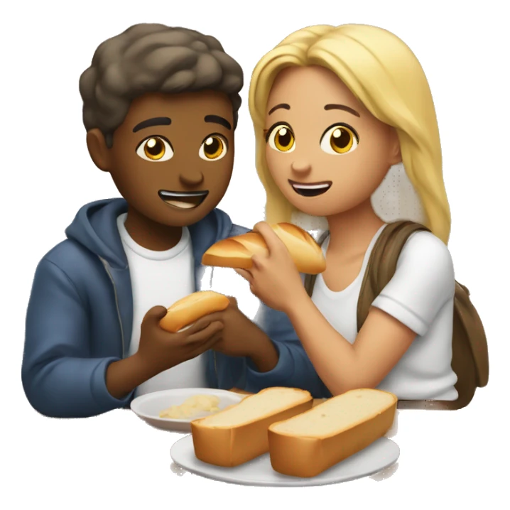 bestfriends eating bread sticker