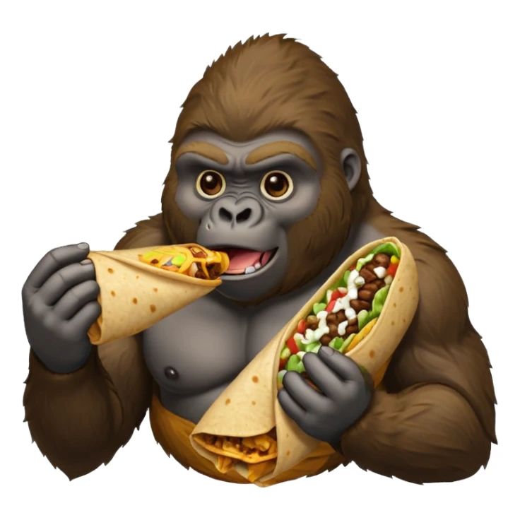 Gorilla eating a burrito  sticker