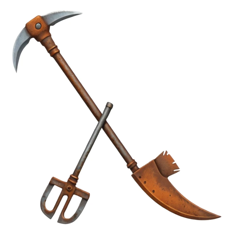 Sickle and hoe sticker