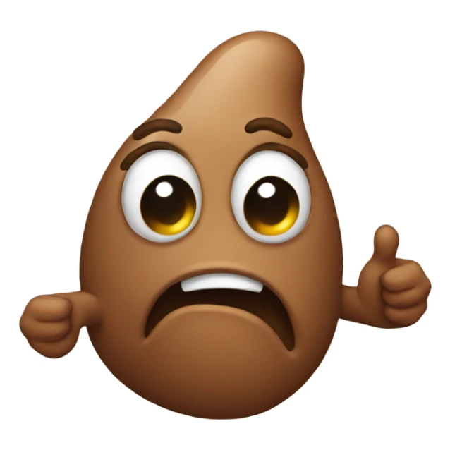 Poop holding thumbs down sticker