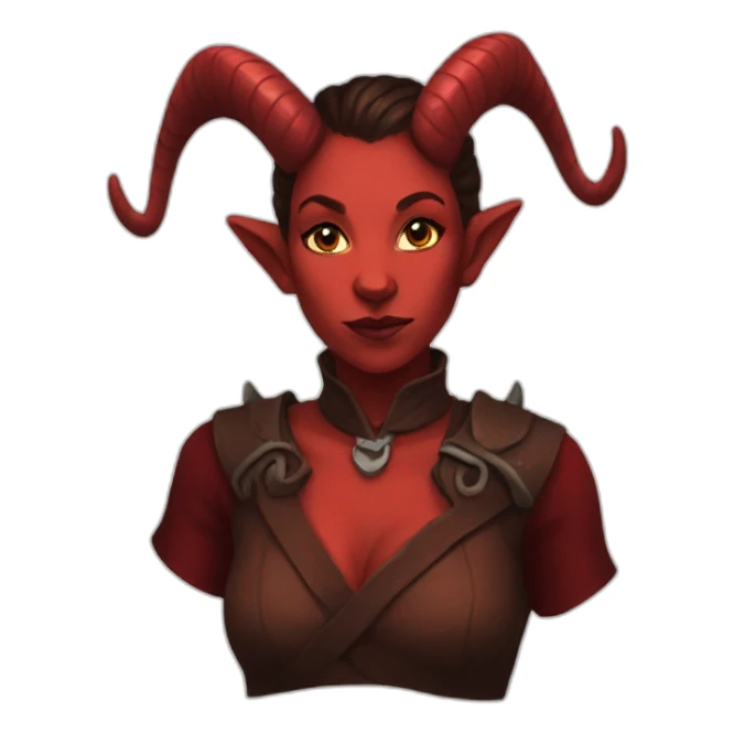 red female tiefling sticker