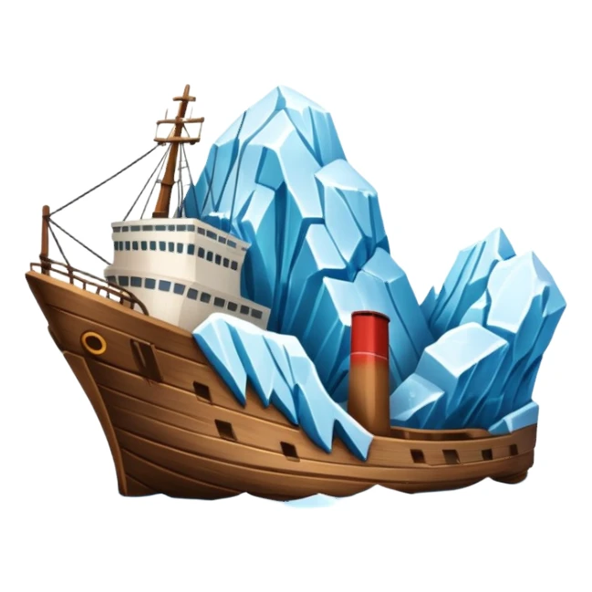 A ship crashing into an iceberg sticker