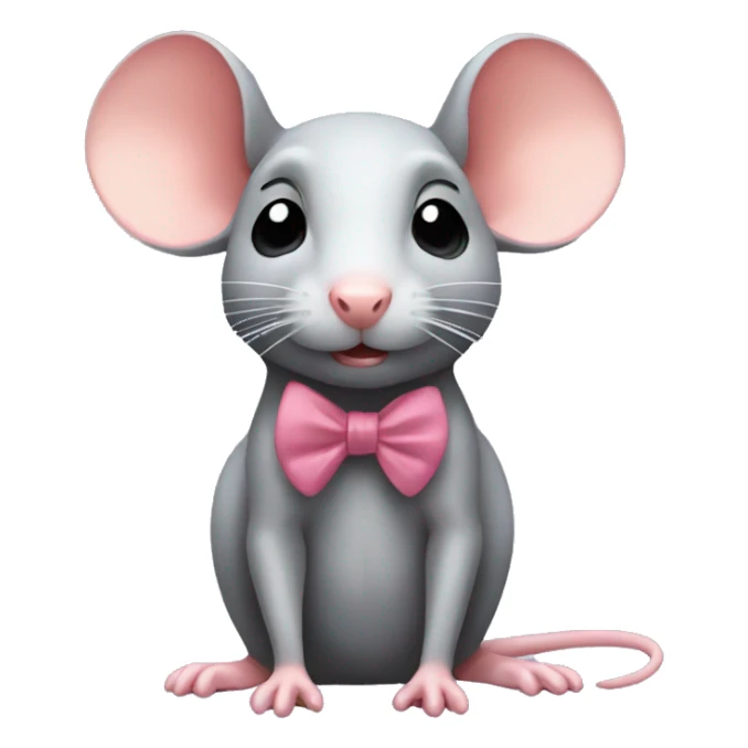 Rat with coquette bow sticker