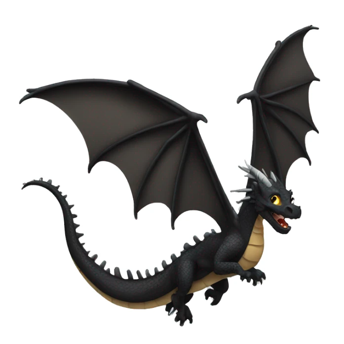 flying black dragon sticker