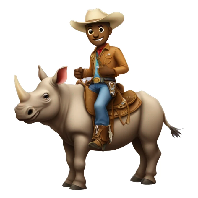cowboy on a rhino  sticker
