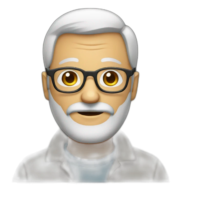 old man with glasses and a beard sticker