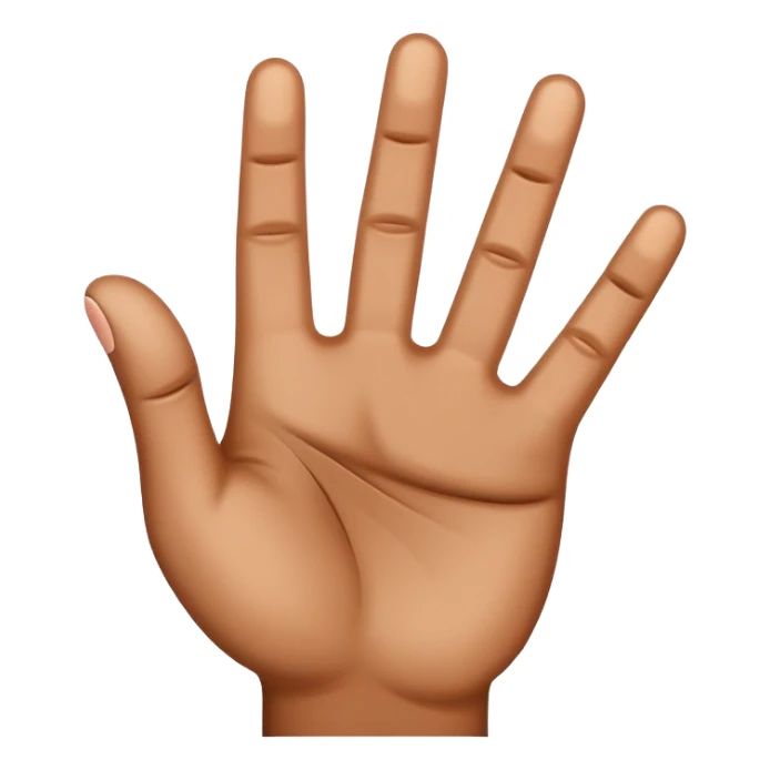 4 fingers up brown hand sticker