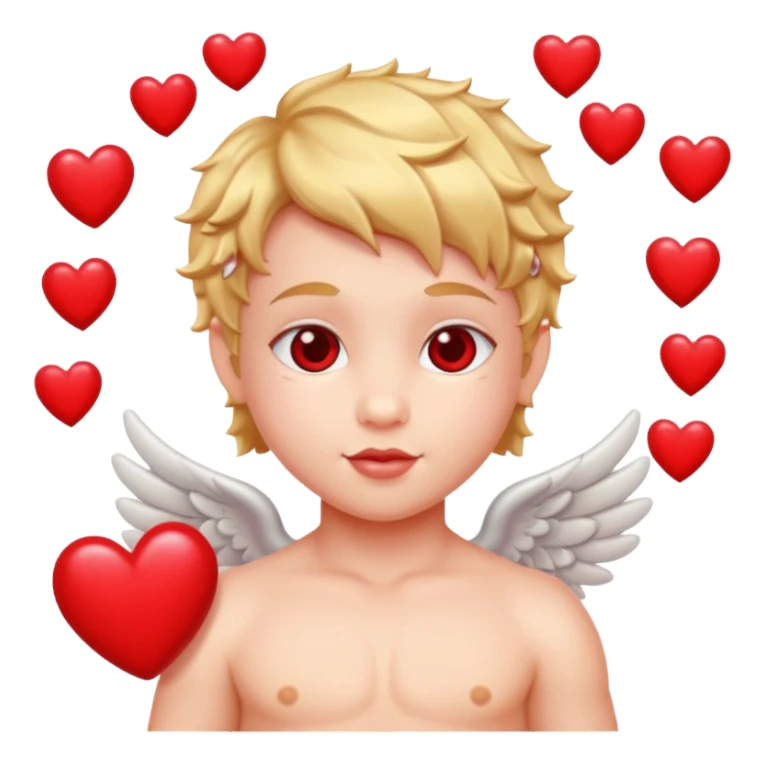 Cupido rodeado de corazones  sticker