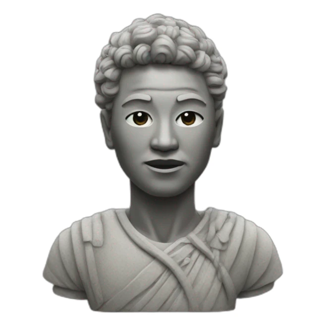 Un statue maoï avec un corps sticker