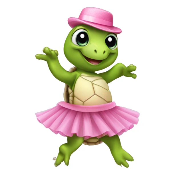 tap dancing turtle in a pink tutu sticker