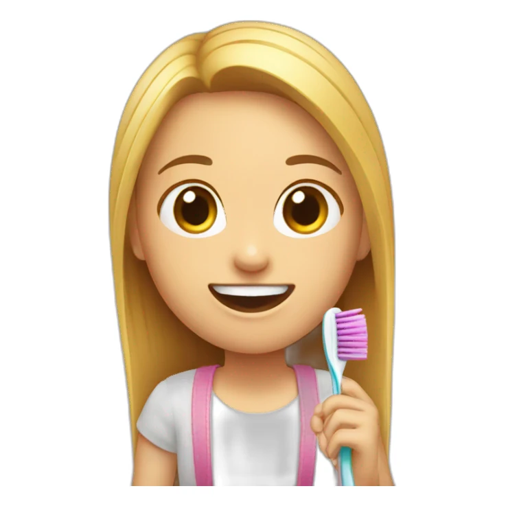 girl toothbrush sticker