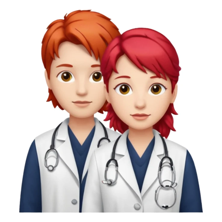 doctors with red hairclips sticker