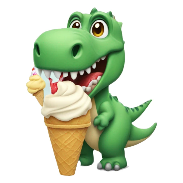 Dinosaur eating ice cream  sticker