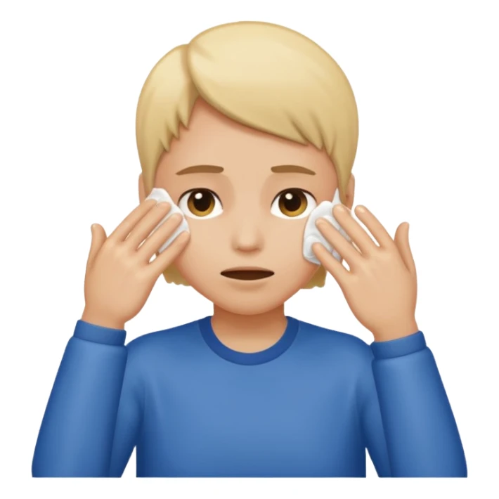 Wiping off sweat sticker