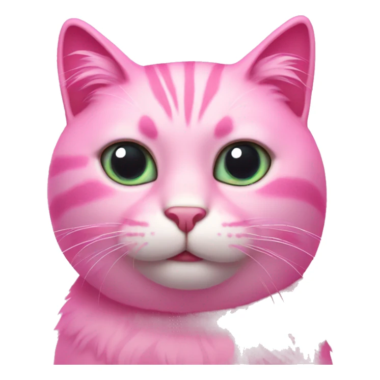 Pink cat with glittery eyes sticker