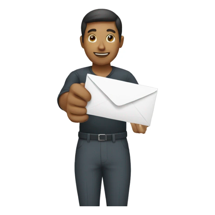 person holding envelope sticker