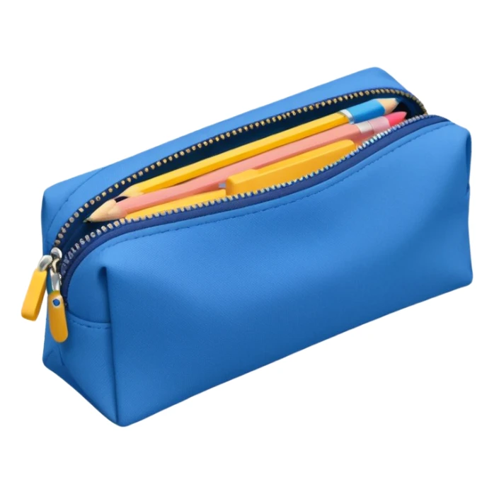 Pencil pouch with zipper sticker