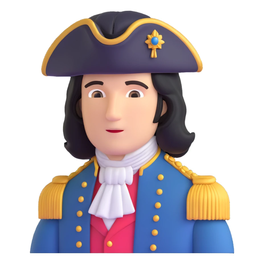 historical colonial aristocrat wig sticker