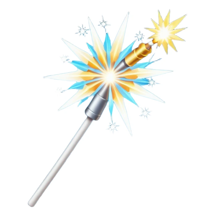 white sparkler on a stick sticker