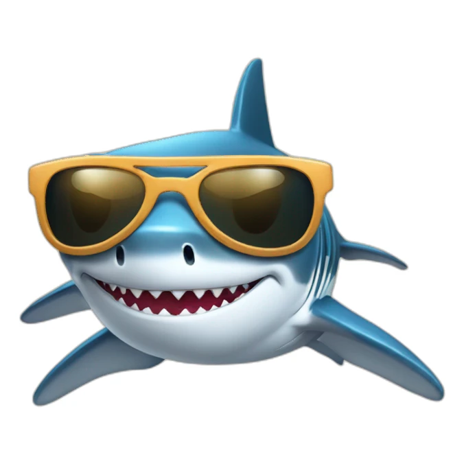 Shark with sunglass and chaîne sticker
