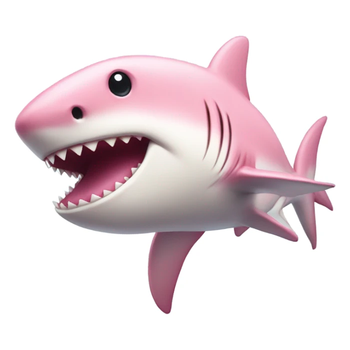 romantic pastel pink shark sticker