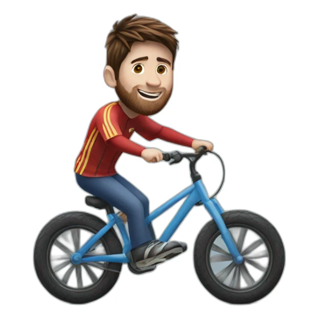 messi riding a kid's bike sticker