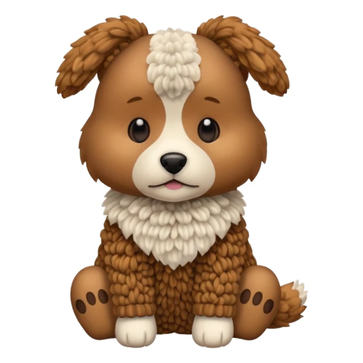 knitted dog sticker