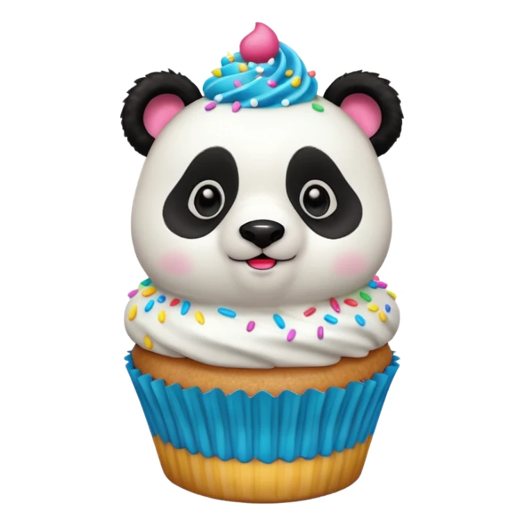 Surprised Panda with a cupcake sticker