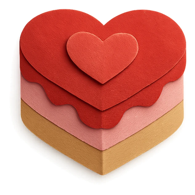 heart-shaped cake sticker