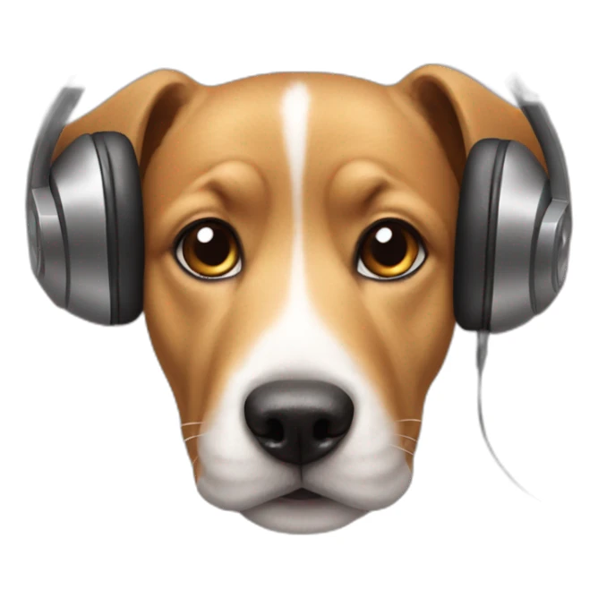 dog with headphones sticker
