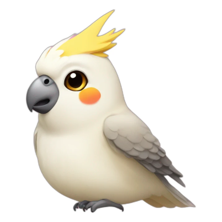 cockatiel with bow sticker