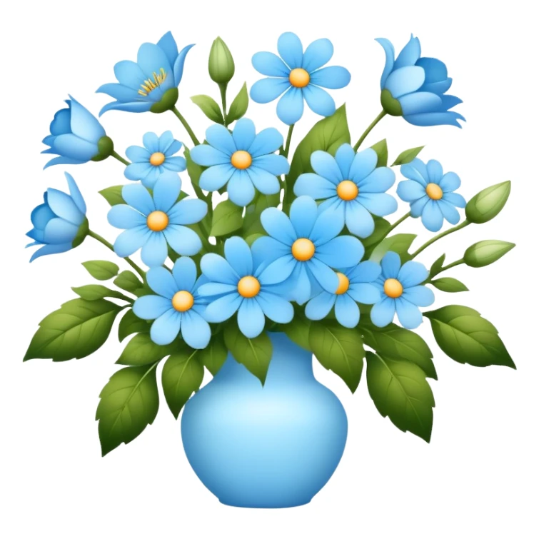 Light blue flower arrangement, Pinterest sticker