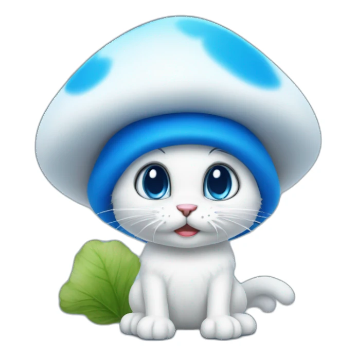 Smurf cat blu mushroom sticker